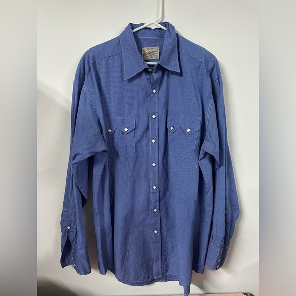 Rockmount Ranch Wear Other - Vintage Rockmount Ranch Wear Shirt Mens XL Blue Western Diamond Snap Long Sleeve